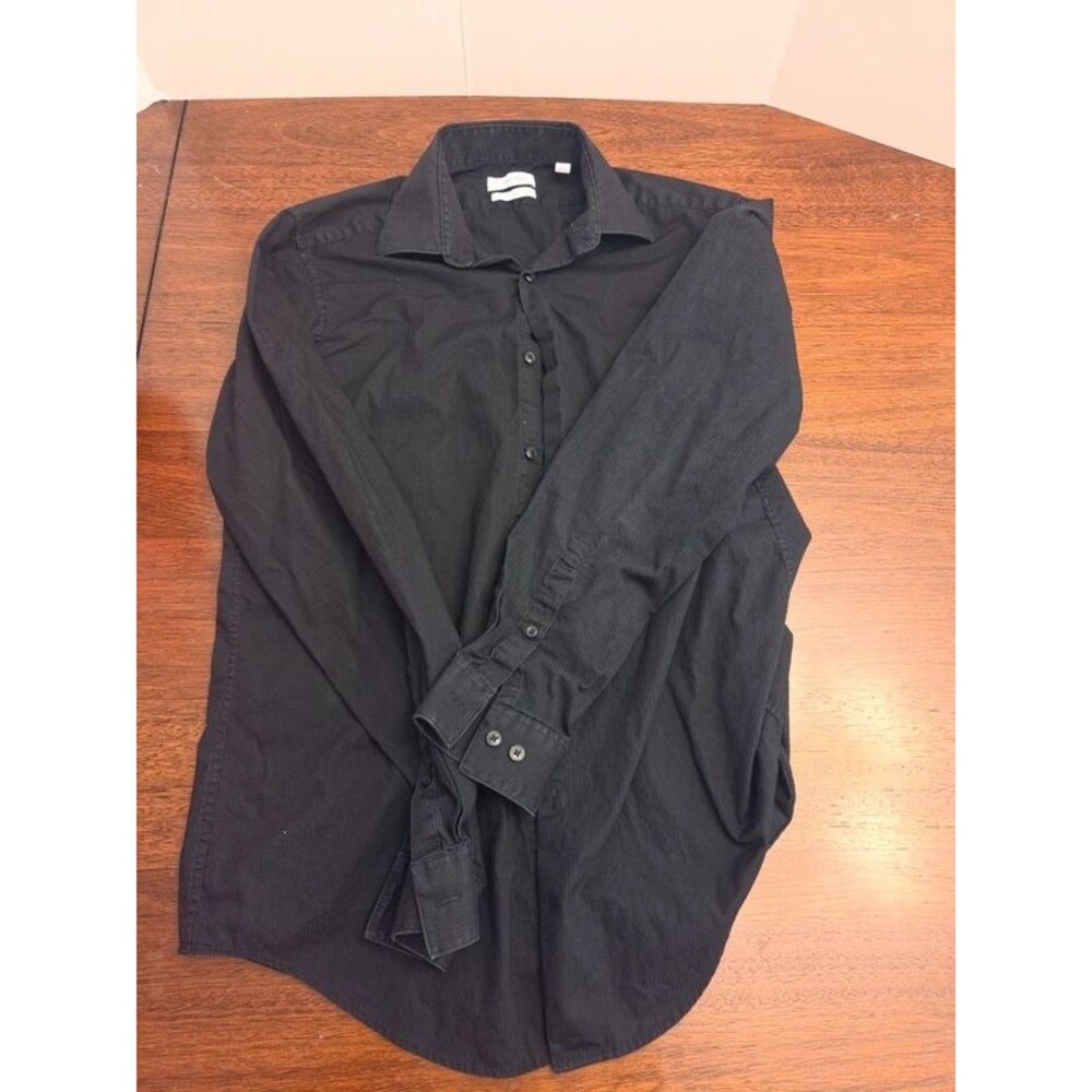 Calvin Klein Men’s Black Slim Fit Dress Shirt Size Medium